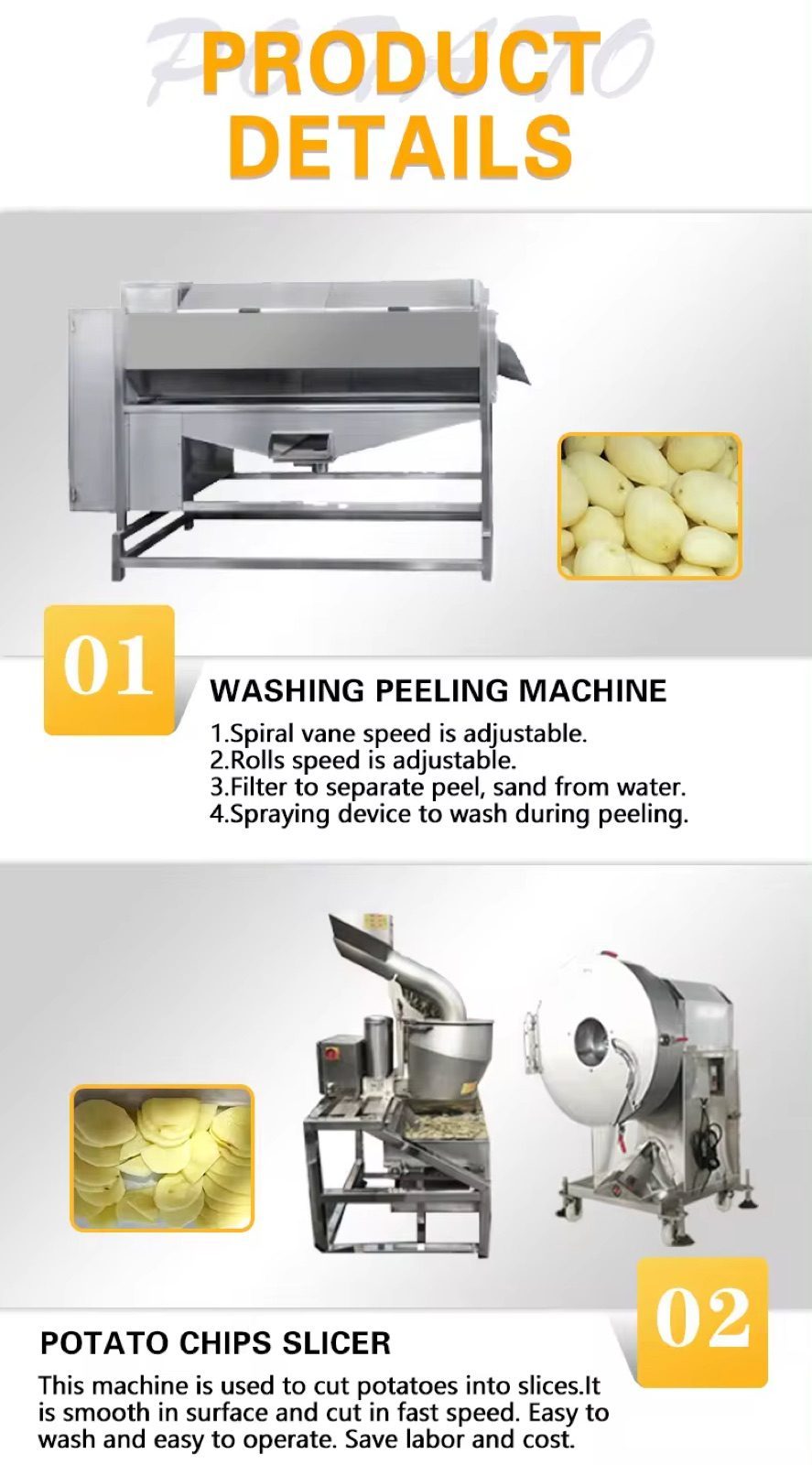 1000kg/h Fully Automatic French Frying Line — HUIYILAI