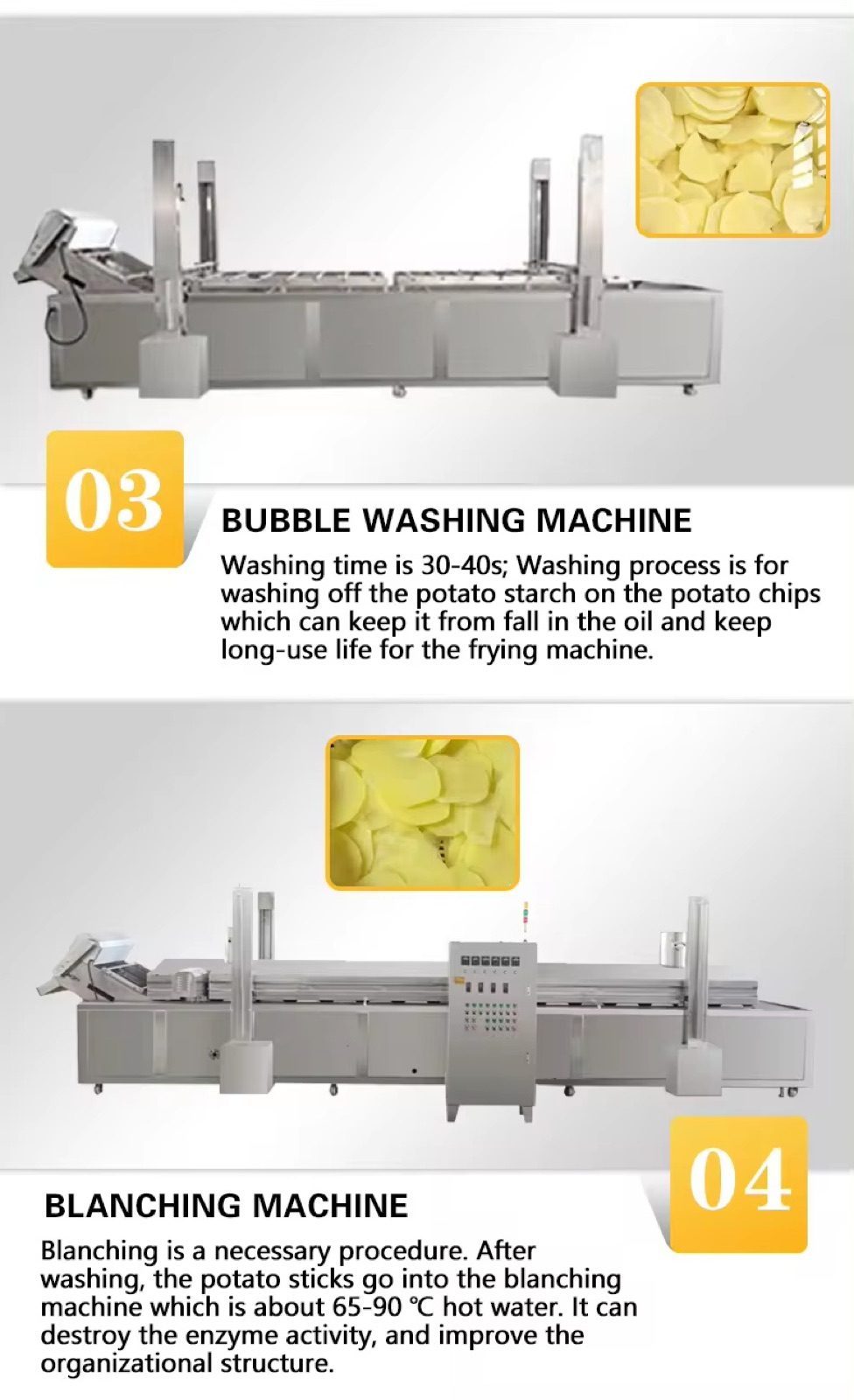 1000kg/h Fully Automatic French Frying Line — HUIYILAI