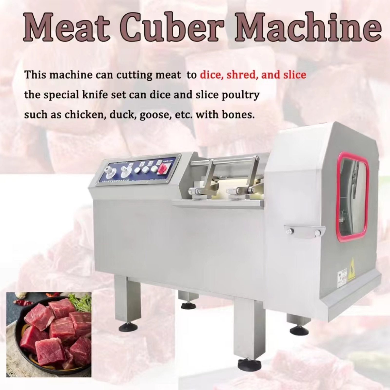 Beef Cubes Chicken Breast Cheese Dicing Machine — HUIYILAI