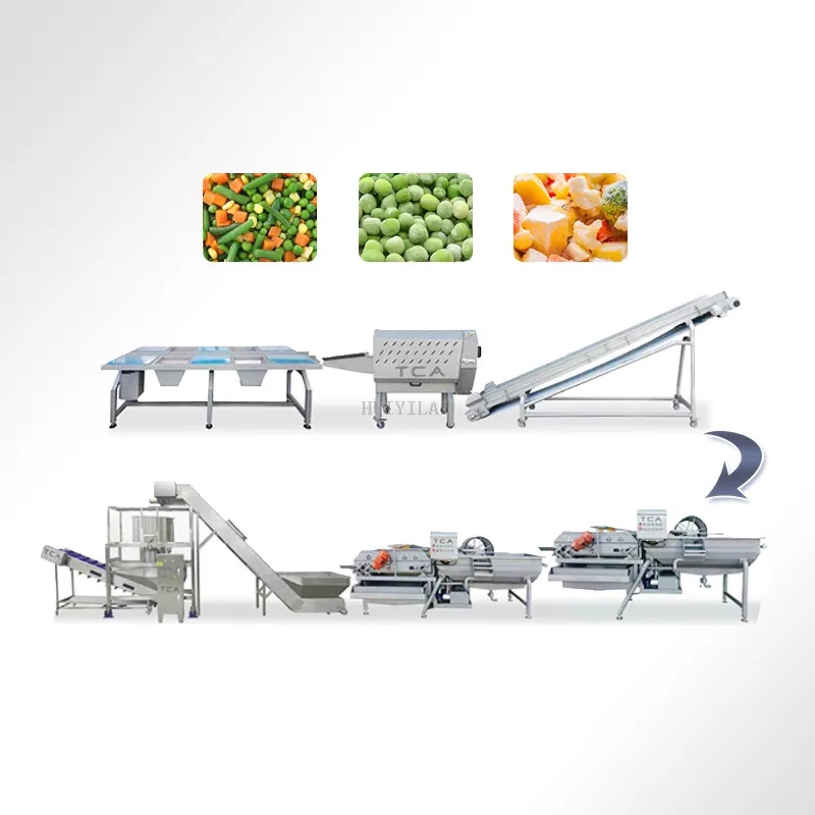 Vegetable and Fruit Washing Freezing Production Line — HUIYILAI