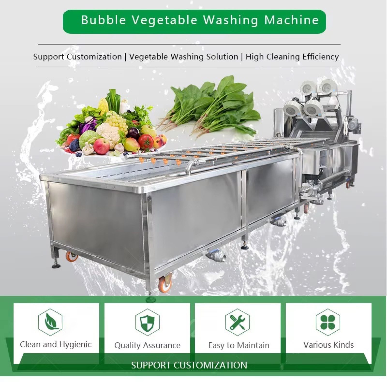 High Efficiency Fruit Vegetable Cleaning Machine — HUIYILAI