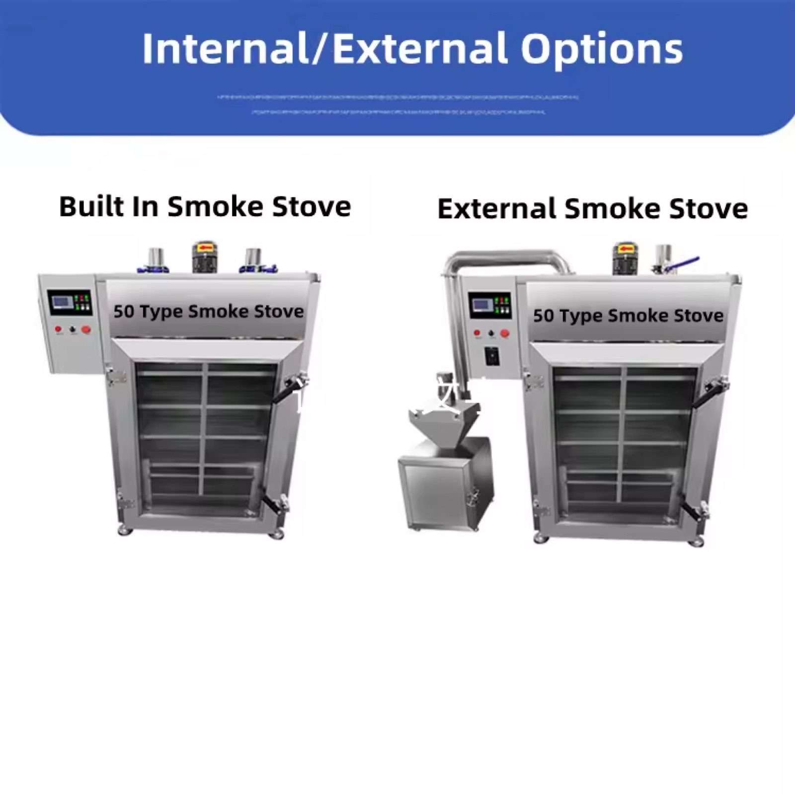vertical truckload smokehouse 50-Type Stainless steel BBQ smoker — HUIYILAI